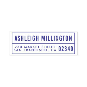 Create Your Own Modern Bold Name & Return Address Self-inking Stamp