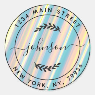 Create Your Own Modern chic holographic Classic Round Sticker