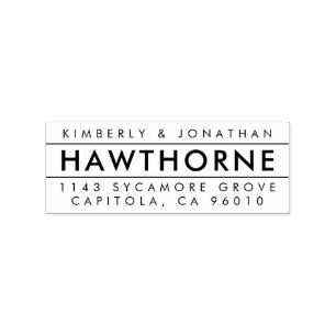 Create Your Own Modern Couple Return Address Rubber Stamp