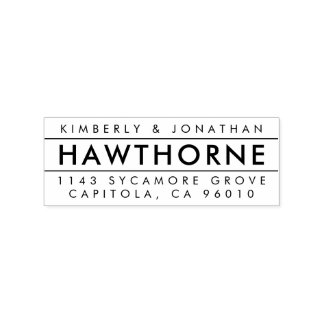 Create Your Own Modern Couple Return Address Rubber Stamp