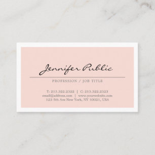 Create Your Own Modern Elegant Blush Pink Simple Business Card
