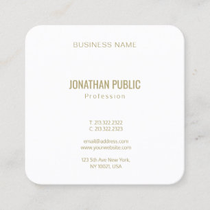 Create Your Own Modern Elegant Gold Font Text Square Business Card