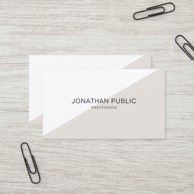 Create Your Own Modern Elegant Sleek Plain Business Card (Front/Back In Situ)