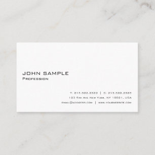 Create Your Own Modern Elegant White Simple Plain Business Card