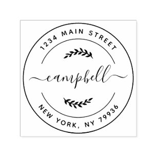 Create Your Own Modern Family Name Return Address Self-inking Stamp