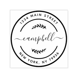 Create Your Own Modern Family Name Return Address Self-inking Stamp