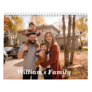 Create Your Own Modern Family Photo and Name 2025 Calendar