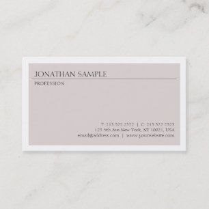 Create Your Own Modern Minimalist Chic Plain Business Card