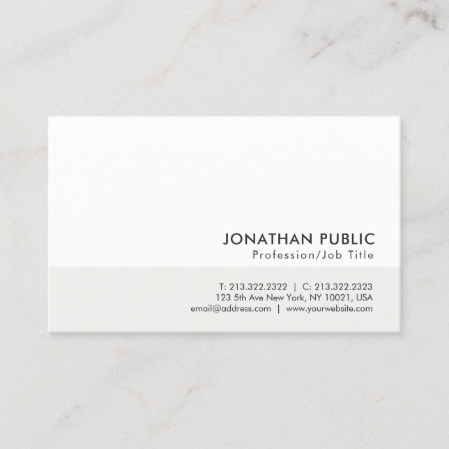Create Your Own Modern Minimalist Classy Design Business Card (Front)