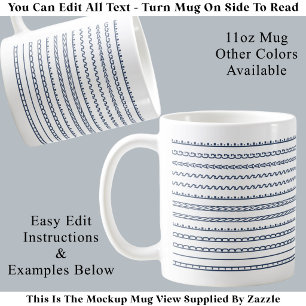 Create Your Own Modern Minimalist Hidden Message N Coffee Mug