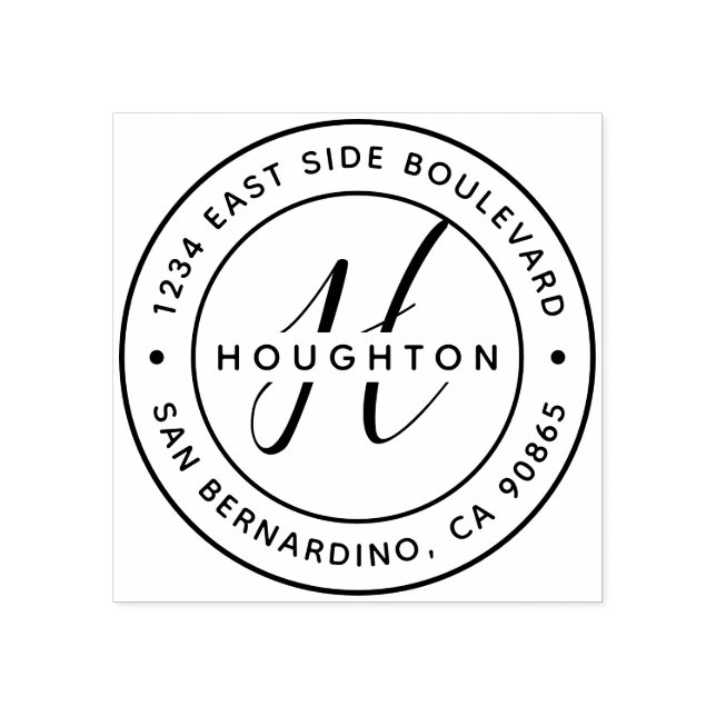Create Your Own Modern Monogram Return Address Rubber Stamp (Imprint)