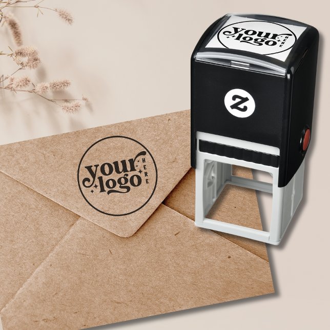 Create Your Own Modern Round Business Company Logo Self-inking Stamp (logo stamp)