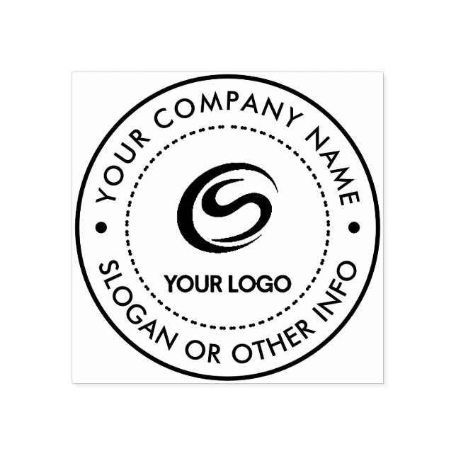 Create Your Own Modern Round Custom Business Logo  Rubber Stamp (Imprint)