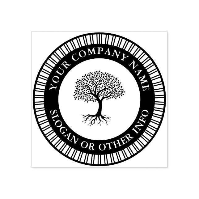 Create Your Own Modern Round Custom Business Logo  Rubber Stamp (Imprint)