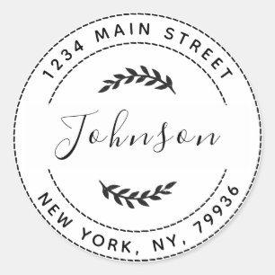 Create Your Own Modern Round Return Address Classic Round Sticker