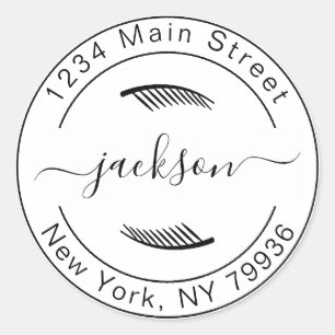 Create Your Own Modern Round Return Address Classic Round Sticker