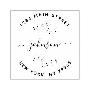 Create Your Own Modern Round Return Address Rubber Stamp