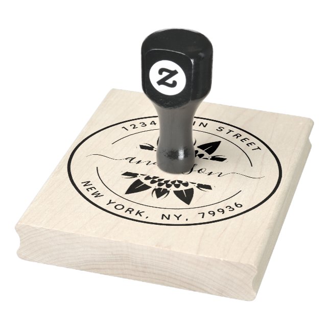 Create Your Own Modern Round Return Address Rubber Stamp (Stamp)