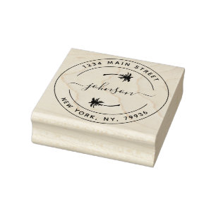 Create Your Own Modern Round Return Address Rubber Stamp