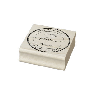 Create Your Own Modern Round Return Address Self-i Rubber Stamp