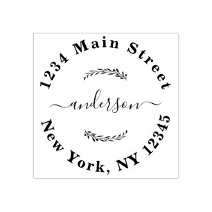 Create Your Own Modern Round Return Address Self-i Rubber Stamp