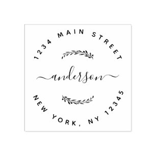 Create Your Own Modern Round Return Address Self-i Rubber Stamp