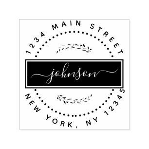 Create Your Own Modern Round Return Address Self-i Self-inking Stamp