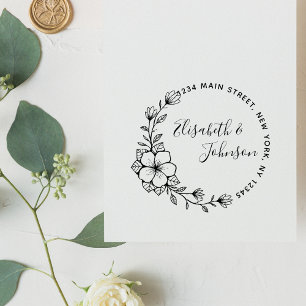 Create Your Own Modern Round Return Address Self-i Self-inking Stamp