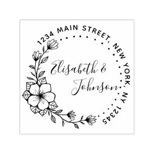 Create Your Own Modern Round Return Address Self-i Self-inking Stamp