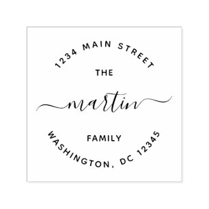 Create Your Own Modern Round Return Address Self-inking Stamp