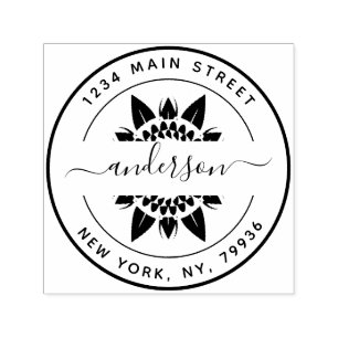 Create Your Own Modern Round Return Address Self-inking Stamp
