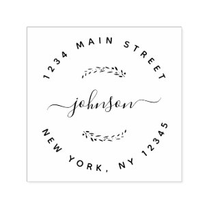 Create Your Own Modern Round Return Address Self-inking Stamp