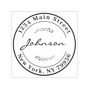 Create Your Own Modern Round Return Address Self-inking Stamp