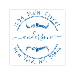 Create Your Own Modern Round Return Address Self-inking Stamp