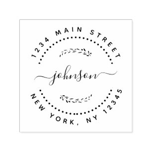 Create Your Own Modern Round Return Address Self-inking Stamp