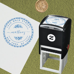 Create Your Own Modern Round Return Address Self-inking Stamp
