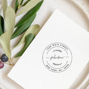 Create Your Own Modern Round Return Address Self-inking Stamp