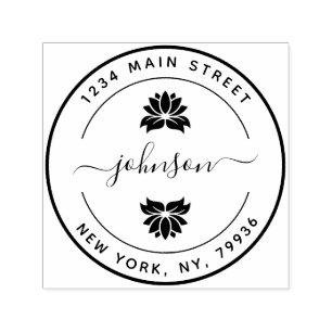 Create Your Own Modern Round Return Address Self-inking Stamp