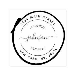 Create Your Own Modern Round Return Address Self-inking Stamp