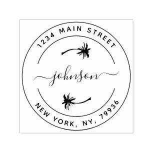 Create Your Own Modern Round Return Address Self-inking Stamp