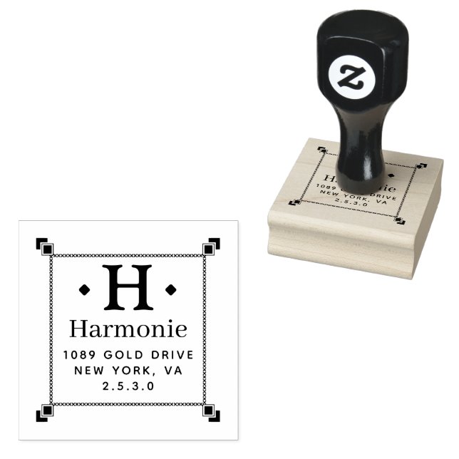 Create Your Own Modern Round  Rubber Stamp (Stamped)