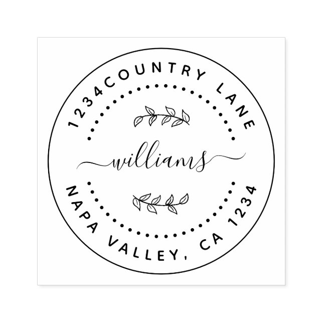 Create Your Own Modern Round  Rubber Stamp (Imprint)