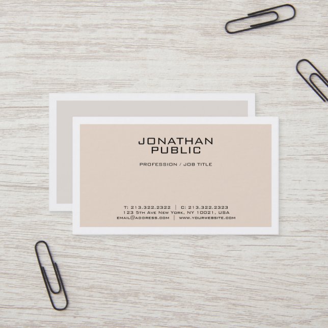 Create Your Own Modern Stylish Colours Clean Desig Business Card (Front/Back In Situ)