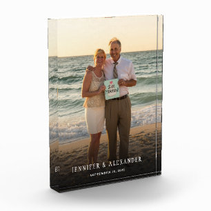 Create your own modern text overlay wedding photo block