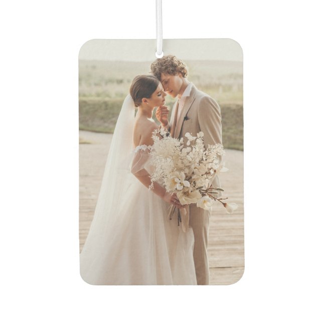 Create Your Own Modern Two-Sided Wedding Photo Car Air Freshener (Front)