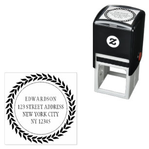 Create your own modern wreath Return Address Self-inking Stamp