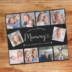 Create Your Own Mommy Photo Collage Modern Fleece Blanket