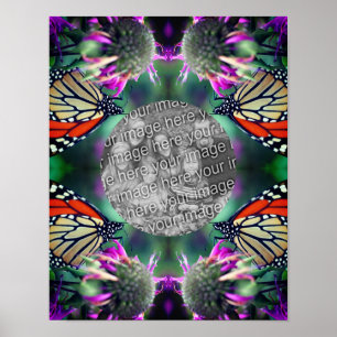 Create Your Own Monarch Butterfly On Flower Frame  Poster