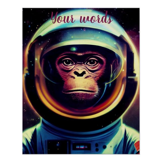 Create Your Own Monkey in Space Astronaut Poster (Front)