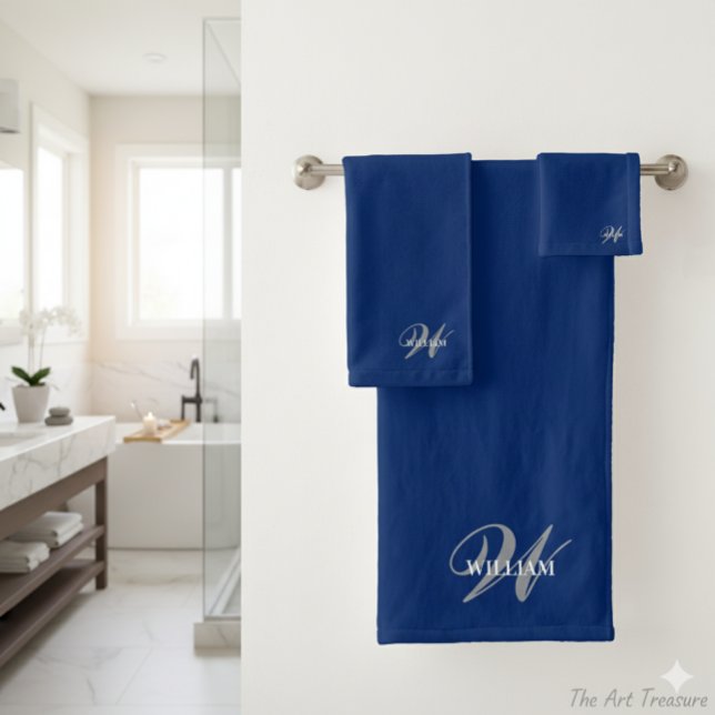 Create Your Own Monogram Colour Match Teal  Bath T Bath Towel Set (Creator Uploaded)